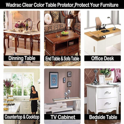 18x42 Office Desk Blotter Mat Clear Plastic Table Protector Cover Pad PVC Transparent Topper Surface Pro ection Mat Pad Anti Scratch Table Mat Glass Dinner End Table Protector Waterproof Easy Clean | Table Pads - TrueDesk