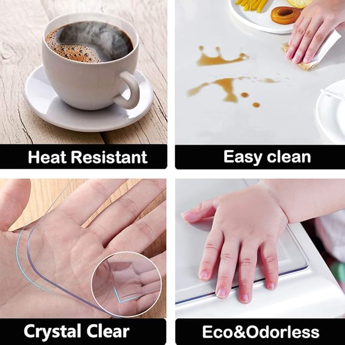 18x42 Office Desk Blotter Mat Clear Plastic Table Protector Cover Pad PVC Transparent Topper Surface Pro ection Mat Pad Anti Scratch Table Mat Glass Dinner End Table Protector Waterproof Easy Clean | Table Pads - TrueDesk