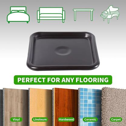 2 1/2" Square Carpet Bottom Furniture Caster Cups, Reusable Furniture Sliders for Hardwood Floors, Felt Furniture Pads Coasters to Protect Tile or Laminate Floors from Scratches, Brown/Gray (12 Pack) | Furniture Cups - TrueDesk