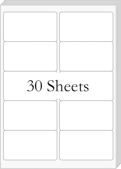 2” x 4” (300 Labels) Shipping Mailing Labels, Printable White Sticker Label for Laser Inkjet Printer, Permanent Adhesive Mailing Address Labels for Packages Envelopes (30 Sheets) | Laser Inkjet Printer Labels - TrueDesk