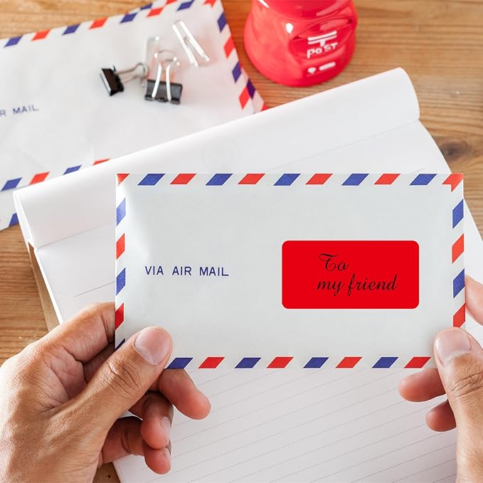 2" x 4" Colored Address Labels, 200 Bright Red Label Stickers - Laser/Ink Jet Printer Mailing Labels, 8.5"x11" 20 per Sheet | Laser Inkjet Printer Labels - TrueDesk