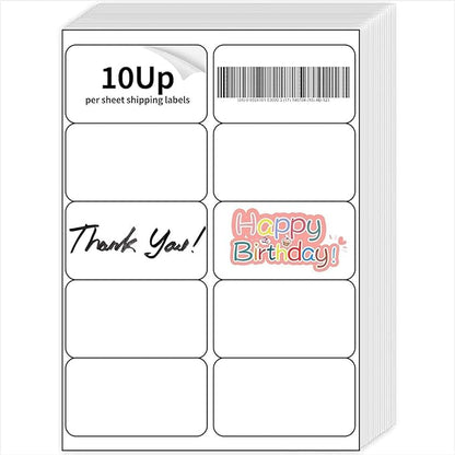 2" x 4" Mailing Labels,3000 Sheets Shipping Labels Printable White Sticker Labels for Laser/Inkjet Printer,Permanent Adhesive Address Labels,10 Labels per Sheet | Laser Inkjet Printer Labels - TrueDesk