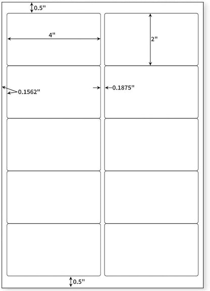 2" x 4" Mailing Labels,3000 Sheets Shipping Labels Printable White Sticker Labels for Laser/Inkjet Printer,Permanent Adhesive Address Labels,10 Labels per Sheet | Laser Inkjet Printer Labels - TrueDesk