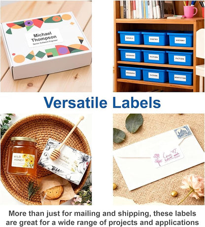 2" x 4" Shipping Address Labels for Laser Inkjet Printer, Mailing Label White for Package or Envelope, Printable Label Sheet 5163 8163 (100 Sheets 1000 Labels) | Laser Inkjet Printer Labels - TrueDesk