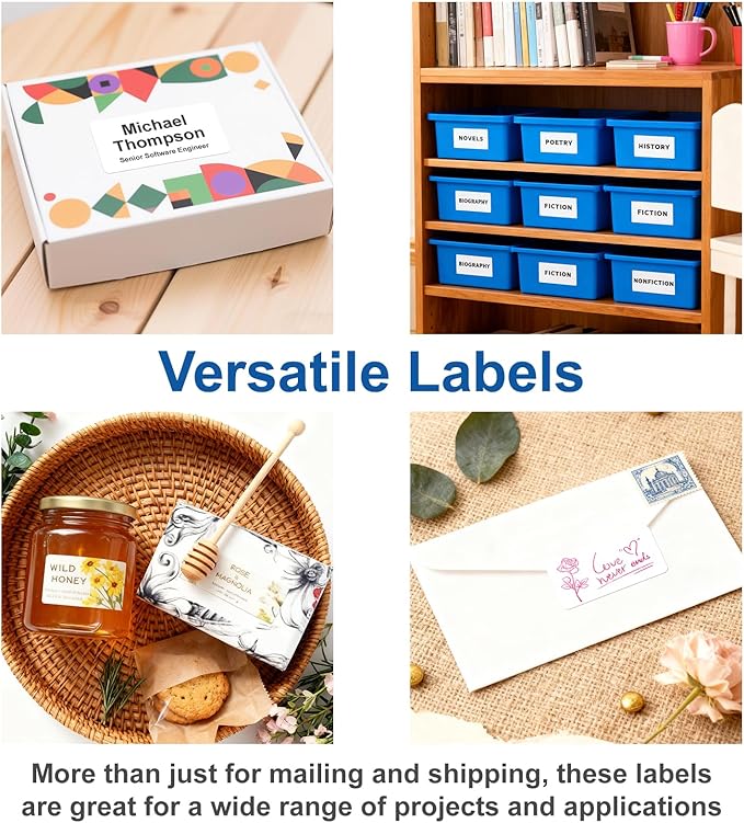2" x 4" Shipping Address Labels for Laser Inkjet Printer, Mailing Label White for Package or Envelope, Printable Label Sheet 5163 8163 (500 Sheets 5000 Labels) | Laser Inkjet Printer Labels - TrueDesk