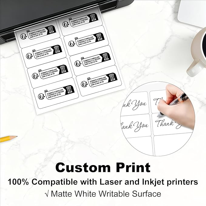 2" x 4" Shipping Address Labels for Laser Inkjet Printer, Mailing Label White for Package or Envelope, Printable Label Sheet 5163 8163 (500 Sheets 5000 Labels) | Laser Inkjet Printer Labels - TrueDesk