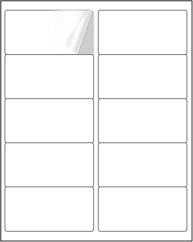 2” x 4” Shipping Labels 2000 Address Labels Printable, White Sticker Label Sheets for Laser Inkjet Printers (10 Labels/Sheet, 200 Sheets) | Laser Inkjet Printer Labels - TrueDesk