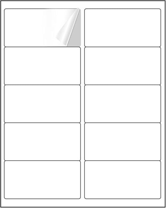 2” x 4” Shipping Labels 2000 Address Labels Printable, White Sticker Label Sheets for Laser Inkjet Printers (10 Labels/Sheet, 200 Sheets) | Laser Inkjet Printer Labels - TrueDesk