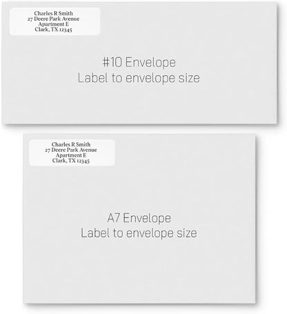200 Personalized Address Labels - Glossy White Return Address Label 2.5" x 0.75'', Stylish Fonts for Envelopes & Packages, Customizable Labels for Home or Office Use | Address Labels - TrueDesk