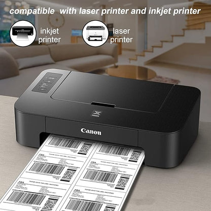 [200 Sheets 1200 Labels] Shipping Labels 3 1/3"x4" Printable White 6 up Labels for Laser/Inkjet Printers, Mailing FBA Address Label Sticker Paper - Permanent Adhesive Label Blank | Laser Inkjet Printer Labels - TrueDesk