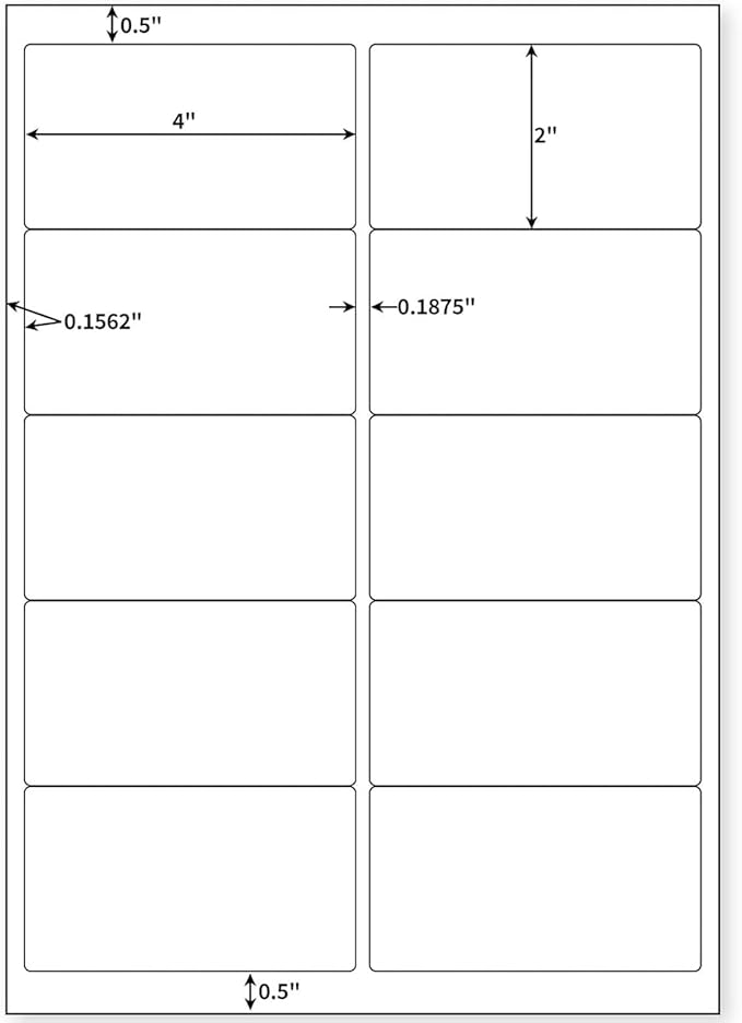 200 Sheets 2" x 4" Shipping Mailing Labels Printable White 10 up Address Label for Laser/Inkjet Printers - Matte, 10 Labels per Sheet, All 2000 Labels | Laser Inkjet Printer Labels - TrueDesk