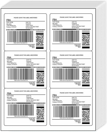 200 Sheets Sticker Labels 6 Up White Permanent Self Adhesive Shipping Labels, 3 1/3” x 4” Printable Stickers for Laser & Inkjet Printers, All 1200 Labels | Laser Inkjet Printer Labels - TrueDesk