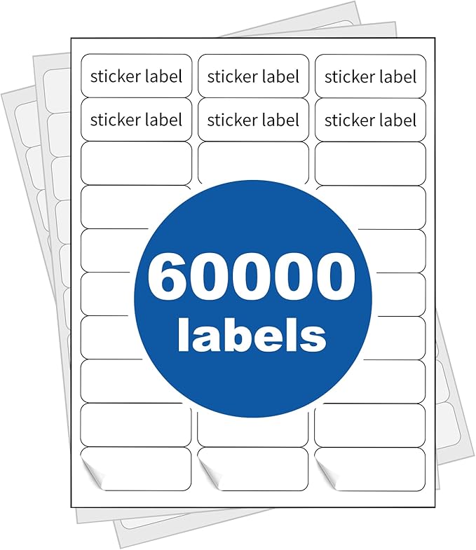 [2000 Sheets] 1” X 2 - 5/8” Printable Address Labels 60000 Mailing Label for Envelopes 30 - up Labels White, 5160 8160 Label Sheet for Laser Inkjet Printer | Laser Inkjet Printer Labels - TrueDesk