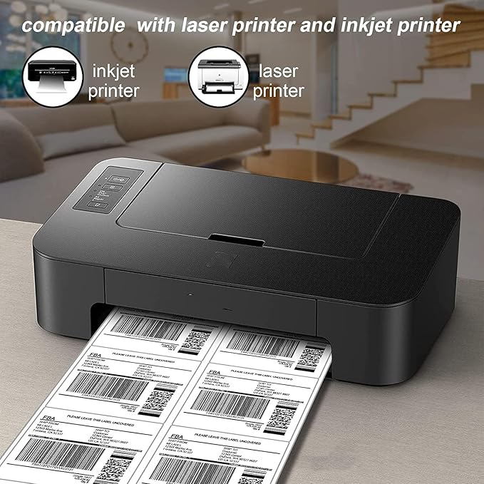 [2000 Sheets 12000 Labels] Shipping Labels 3 1/3"x4" Printable White 6 up Labels for Laser/Inkjet Printers, Mailing FBA Address Label Sticker Paper - Permanent Adhesive Label Blank | Laser Inkjet Printer Labels - TrueDesk