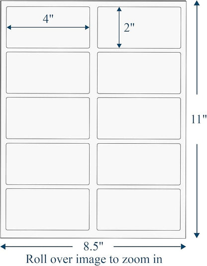 (2000 Sheets, 20000 Labels) Sticker Paper, 2" x 4" Shipping Address Labels, 10 Per Page Self Adhesive Mailing Label for Laser and Inkjet Printers | Laser Inkjet Printer Labels - TrueDesk