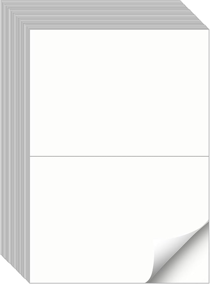 (2000 Sheets, 4000 Labels) Sticker Paper, 11" x 8.5" Half Sheet Shipping Address Labels, 2 Per Page Self Adhesive Mailing Label for Laser and Inkjet Printers | Laser Inkjet Printer Labels - TrueDesk