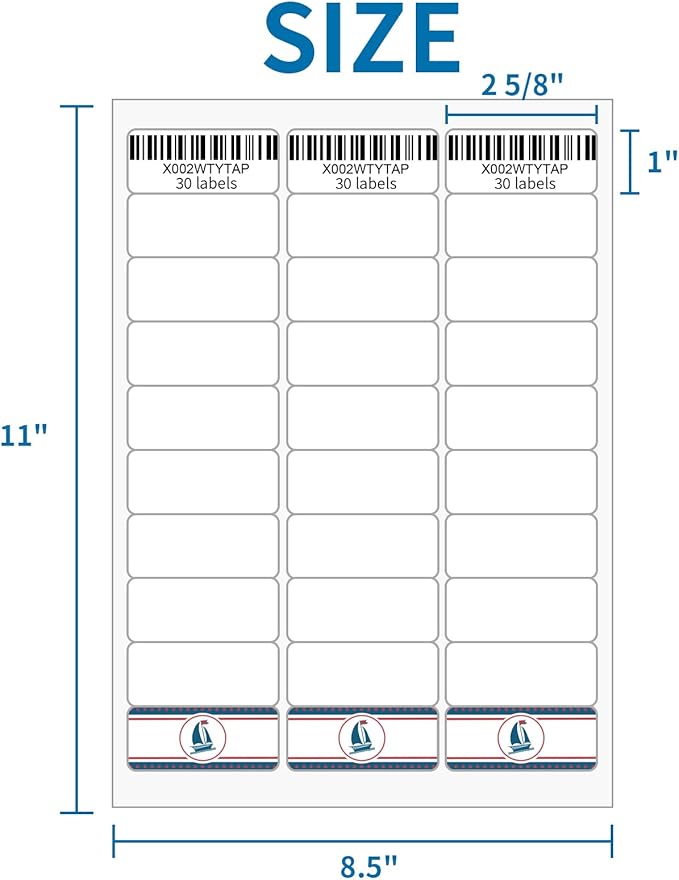 [2000 Sheets 60000 Labels] BESTIKER Address Labels 1” x 2 - 5/8” Shipping Mailing Labels 30 per Page Printable FBA Barcode Label, Laser & Inkjet Printer Labels 30up White | Laser Inkjet Printer Labels - TrueDesk
