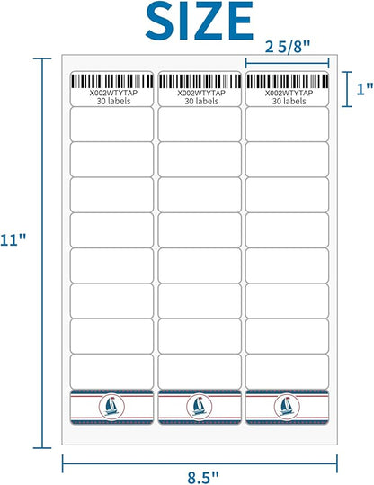 [2000 Sheets 60000 Labels] BESTIKER Address Labels 1” x 2 - 5/8” Shipping Mailing Labels 30 per Page Printable FBA Barcode Label, Laser & Inkjet Printer Labels 30up White | Laser Inkjet Printer Labels - TrueDesk