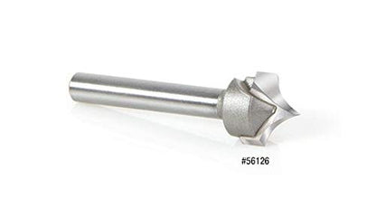 Amana Tool 56123 Carbide Tipped Point Cutting Roundover Router Bit Rounding 1/4 R x 1/2 D x 1/2 CH x 1/4 SHK x 2 Inch Long