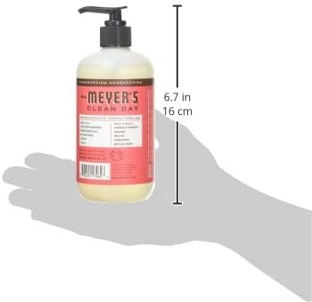 MRS. MEYER'S CLEAN DAY Hand Soap, Made with Essential Oils, Biodegradable Formula, Rhubarb, 12.5 Fl. Oz - Pack of 3