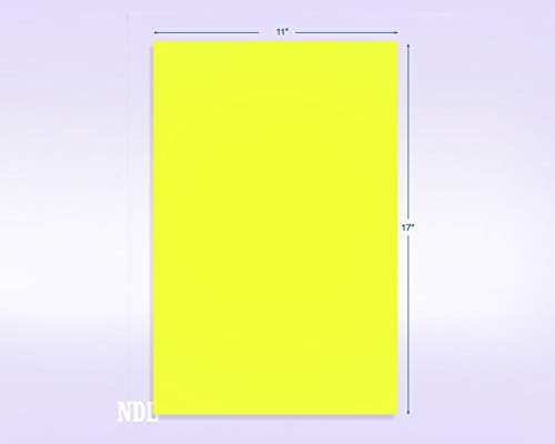 NextDayLabels Color Cardstock Paper - 50 Sheets - 11" x 17" - Lemon 65 lb (147 gsm) - Thick Colored Paper for Crafting, Invitations, Posters, Flyers, and DIY Projects - Made in USA
