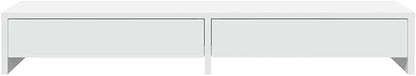 YAFF Monitor Stand with Drawers White 39.4x10.6x5.9 Engineered Wood,Electronics,Electronics Accessories,Computer Accessories,Computer Risers & Stands,854670