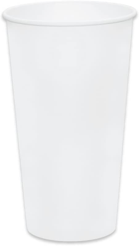 Paper Cold Cups for Juice & Soda 32 oz Made in USA | Food-Grade Bulk 500 Count Cups for Restaurants | 32 Ounce Recyclable Disposable White Cups for Cold Fountain Drinks & Smoothies