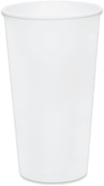 Paper Cold Cups for Juice & Soda 32 oz Made in USA | Food-Grade Bulk 500 Count Cups for Restaurants | 32 Ounce Recyclable Disposable White Cups for Cold Fountain Drinks & Smoothies