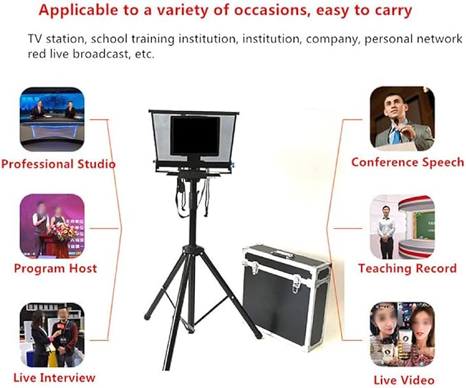 22 Inch Large Teleprompter for Computer Laptop, Professional Video Camera Tablet Prompter with Beamsplitter Glass & Aluminum Carry Case, for TIK Tok Live Short Videos Speech | Teleprompters - TrueDesk