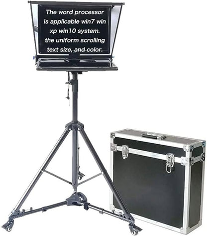 22 Inch Large Teleprompter for Computer Laptop, Professional Video Camera Tablet Prompter with Beamsplitter Glass & Aluminum Carry Case, for TIK Tok Live Short Videos Speech | Teleprompters - TrueDesk