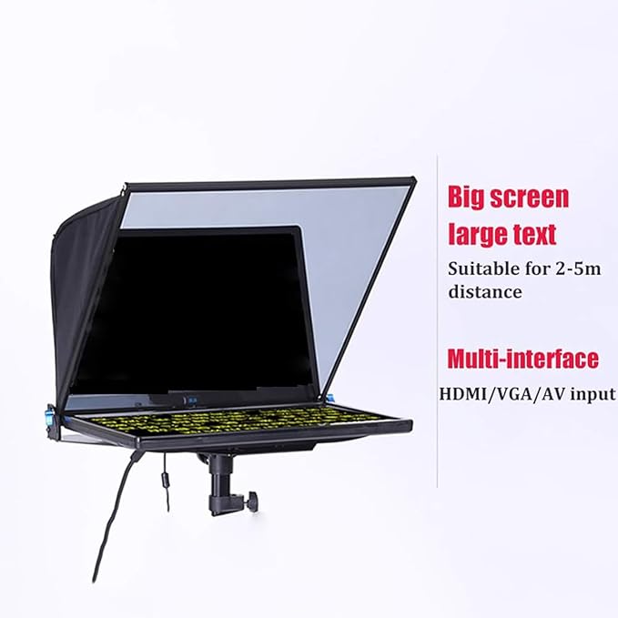 22 Inch Large Teleprompter for Computer Laptop, Professional Video Camera Tablet Prompter with Beamsplitter Glass & Aluminum Carry Case, for TIK Tok Live Short Videos Speech | Teleprompters - TrueDesk
