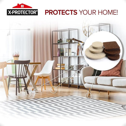 235 pcs Felt Furniture Pads Brown & Beige X - Protector! Huge Quantity of Furniture Pads for Hardwood Floors – Your Ideal Wood Floor Protectors for Furniture. Protect Any Type of Hard Floor! | Furniture Pads - TrueDesk