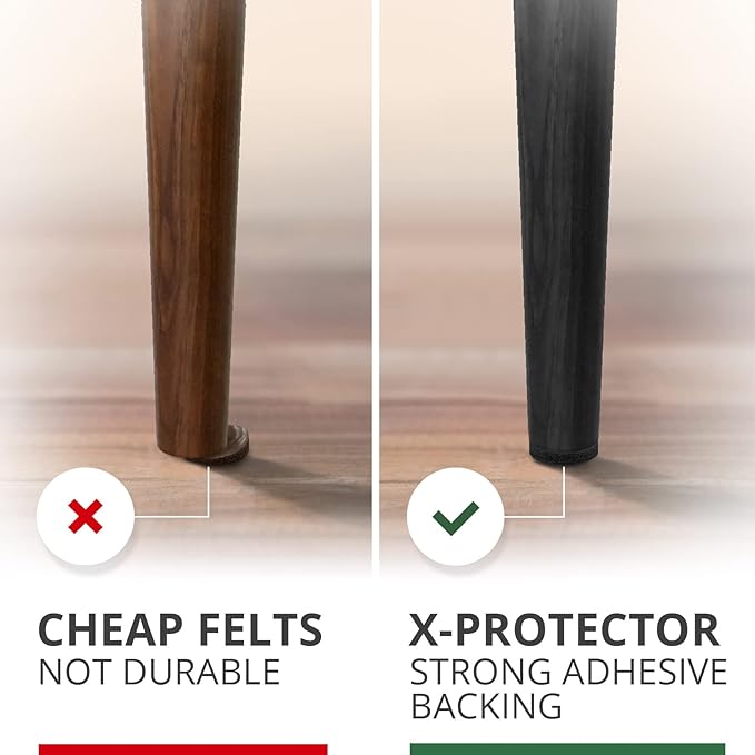 235 pcs Felt Furniture Pads Brown & Black X - Protector! Huge Quantity of Furniture Pads for Hardwood Floors – Your Ideal Wood Floor Protectors for Furniture. Protect Any Type of Hard Floor! | Furniture Pads - TrueDesk