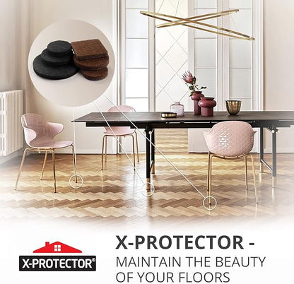 235 pcs Felt Furniture Pads Brown & Black X - Protector! Huge Quantity of Furniture Pads for Hardwood Floors – Your Ideal Wood Floor Protectors for Furniture. Protect Any Type of Hard Floor! | Furniture Pads - TrueDesk