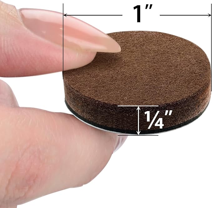24 Heavy - Duty Felt Furniture Pads 1” 1/4” Thick X - Protector! Round Felt Pads for Furniture Feet - The Best Felt Floor Protectors for Furniture to Prevent Scratches. Protect Your Hard Floor! (Brown) | Furniture Pads - TrueDesk