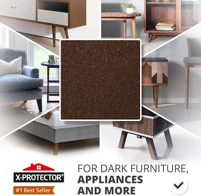 24 Heavy - Duty Felt Furniture Pads 1” 1/4” Thick X - Protector! Square Felt Pads for Furniture Feet - The Best Felt Floor Protectors for Furniture to Prevent Scratches. Protect Your Hard Floor! (Brown) | Furniture Pads - TrueDesk