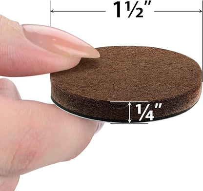 24 Heavy - Duty Felt Furniture Pads 1.5” 1/4” Thick X - Protector! Round Felt Pads for Furniture Feet - The Best Felt Floor Protectors for Furniture to Prevent Scratches. Protect Your Hard Floor! (Brown) | Furniture Pads - TrueDesk