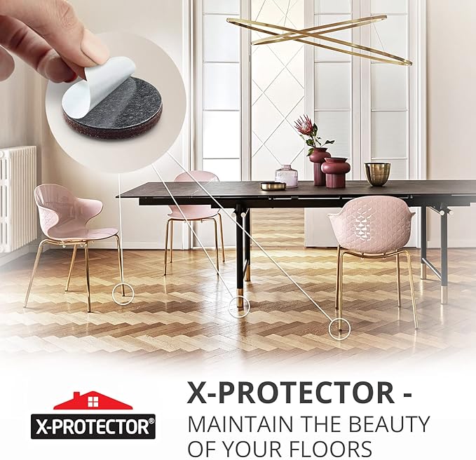 24 Heavy - Duty Felt Furniture Pads 1.5” 1/4” Thick X - Protector! Round Felt Pads for Furniture Feet - The Best Felt Floor Protectors for Furniture to Prevent Scratches. Protect Your Hard Floor! (Brown) | Furniture Pads - TrueDesk