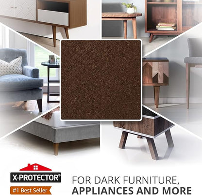 24 Heavy - Duty Felt Furniture Pads 1.5” 1/4” Thick X - Protector! Square Felt Pads for Furniture Feet - The Best Felt Floor Protectors for Furniture to Prevent Scratches. Protect Your Hard Floor! (Brown) | Furniture Pads - TrueDesk