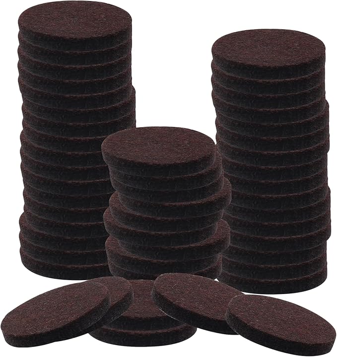 24 Pcs 1 - 1/2”/38mm Felt Furniture Pads Brown Round Self Adhesive Furniture Pads 5mm Thick Anti Scratch Floor Protectors for Furniture Feet Chair Legs | Furniture Pads - TrueDesk
