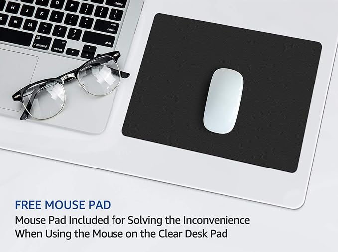 24 X 48 Inch Clear Desk Pad Protector Transparent Desk Mats Blotter on Top of Desks for Laptop Computer Keyboard PVC Vinyl Desktop Writing Mat Cover With Mouse Pad Non - slip Waterproof Wipeable Plastic | Desk Pads Blotters - TrueDesk