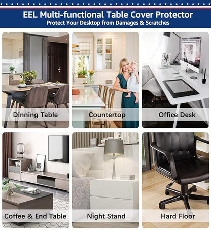 24 X 48 Inch Clear Desk Pad Protector Transparent Desk Mats Blotter on Top of Desks for Laptop Computer Keyboard PVC Vinyl Desktop Writing Mat Cover With Mouse Pad Non - slip Waterproof Wipeable Plastic | Desk Pads Blotters - TrueDesk