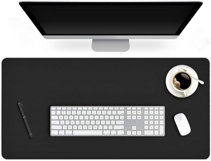 24 X 48 Inch Desk Blotter Pad on Top of Desks Waterproof PU Leather Mouse Pad Desk Writing Mat For Home Office Large Laptop Computer Gaming Under Keyboard Pad Desk Accessories for Women Men Kids Black | Desk Pads Blotters - TrueDesk