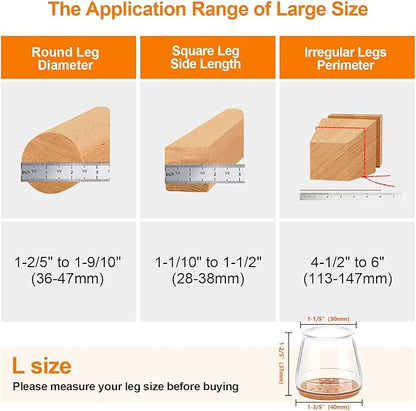 24Pcs Silicone Chair Leg Floor Protectors, Felt Furniture Pads for Hardwood Floors, Rubber Chair Leg Protectors for Hardwood Floors, Chair Leg Caps Chair Leg Covers for Wooden Floors(Clear, Large) | Furniture Cups - TrueDesk