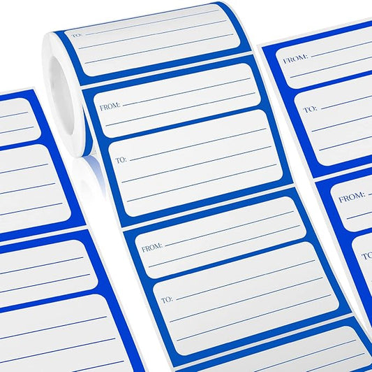 250 Pieces 3 x 4 Inch from/to Address Mailing Labels Self Adhesive Mailing Labels Stickers Return Postage Address for Package School, Home, Office (Blue) | Address Labels - TrueDesk
