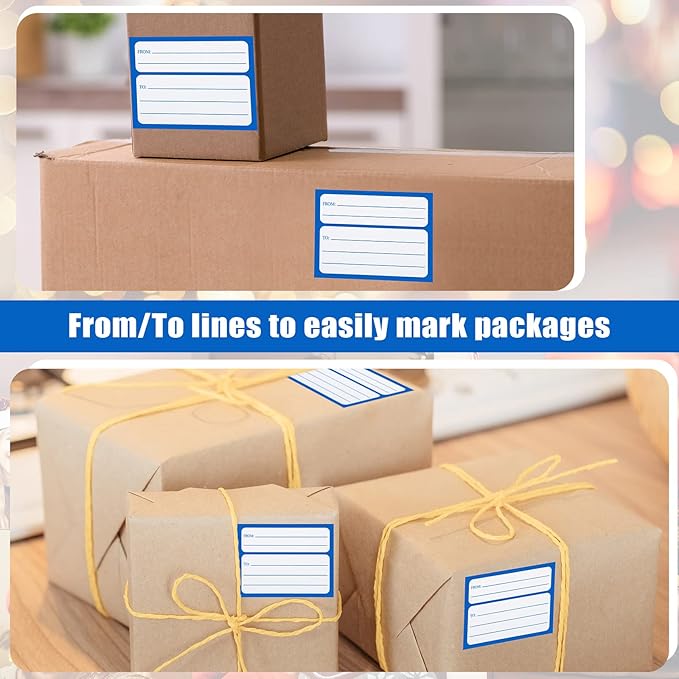 250 Pieces 3 x 4 Inch from/to Address Mailing Labels Self Adhesive Mailing Labels Stickers Return Postage Address for Package School, Home, Office (Blue) | Address Labels - TrueDesk