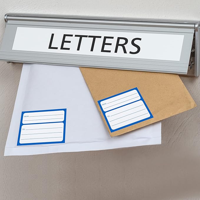 250 Pieces 3 x 4 Inch from/to Address Mailing Labels Self Adhesive Mailing Labels Stickers Return Postage Address for Package School, Home, Office (Blue) | Address Labels - TrueDesk