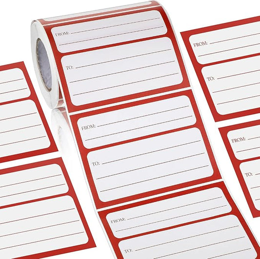 250 Pieces 3 x 4 Inch from/to Address Mailing Labels Self Adhesive Mailing Labels Stickers Return Postage Address for Package School, Home,Office, White and Red | Address Labels - TrueDesk