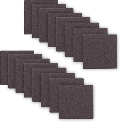2inch Square Felt Furniture Pads, 16Pcs Self Adhesive Cuttable Felt Furniture Leg Pads Floor Protectors Furniture Sliders for Hardwoods Floors, Brown | Furniture Pads - TrueDesk