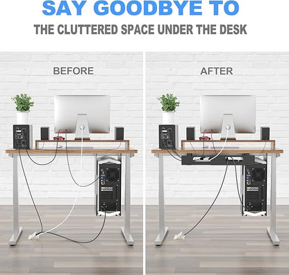 2PACKS Cable Management Under Desk Tray Adjustable Large Under Table Cord Wire Organizer for Standing Desk | Cable Raceways - TrueDesk